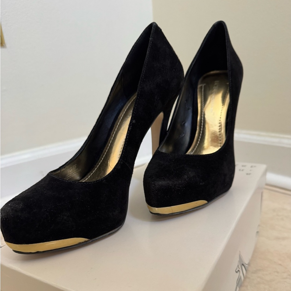 BCBG Black and Gold Women's Heels